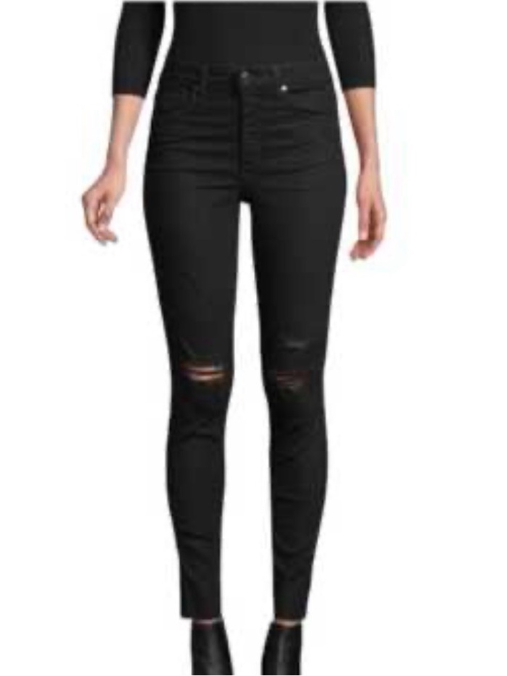 Joe's Jeans Black Skinny Ripped Knee Jeans